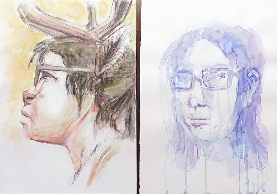 Water colours - Self Portrait